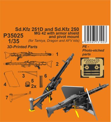 Sd.Kfz 251D/250 MG 42 with armor shiels and pivot mount 1/35 for Tamiya and Dragon kits