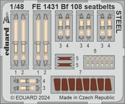 Bf 108 seatbelts STEEL 1/48