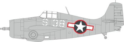 FM-1 US national insignia w/ red outline 1/48