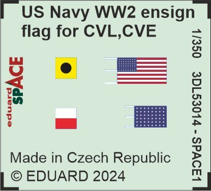 US Navy WW2 ensign flag for CVL, CVE, CL & DD SPACE 1/350