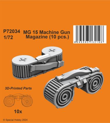 MG 15 Machine Gun Magazine (10 pcs.) 1/72