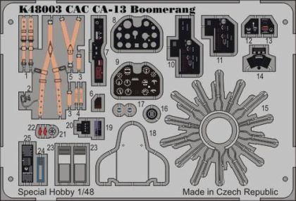 CAC Ca-13 Boomerang P-E parts 1/48