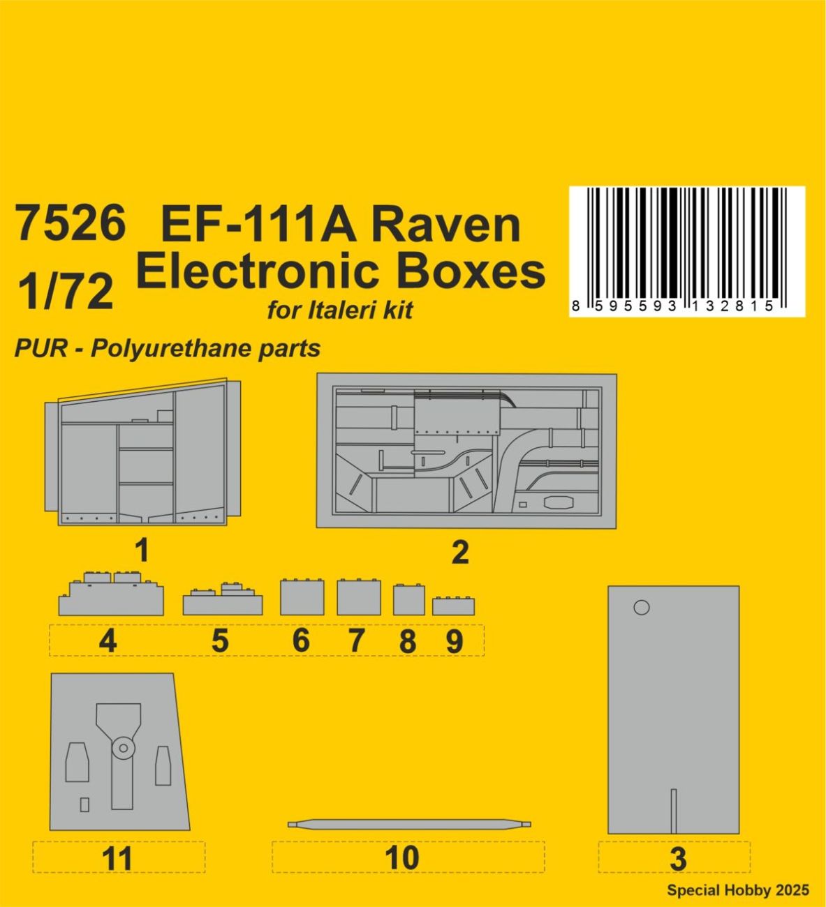 1:72 EF-111A Raven Electronic Boxes for Italeri kit