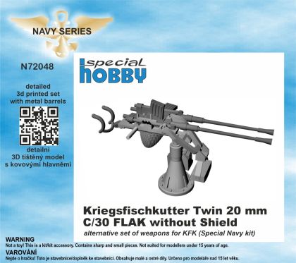 Kriegsfischkutter Twin 20 mm C/30 FLAK without Shield 1/72