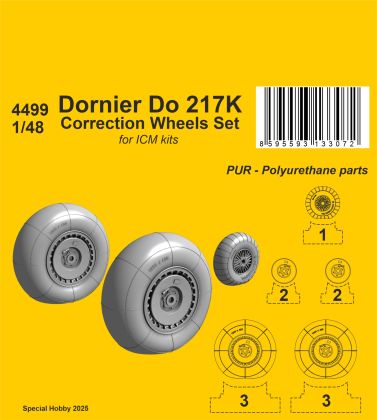 Dornier Do 217 Wheels Correction Set 1/48 / for ICM kits