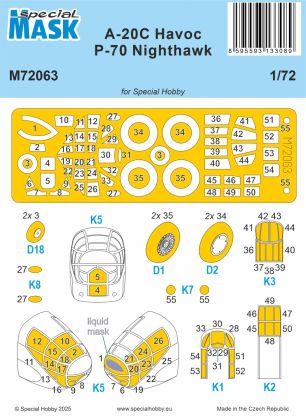 A-20C Havoc / P-70 Nighthawk MASK 1/72
