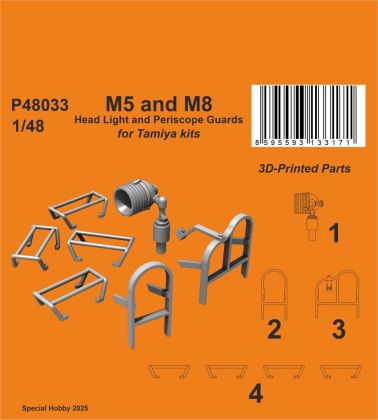 M5 and M8 Head Light and Periscope Guards 1/48  / for Tamiya kits