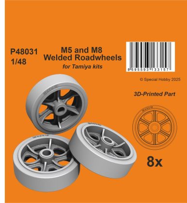 M5 and M8 Welded Roadwheels 1/48 for Tamiya kits