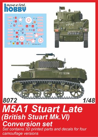 M5A1 Stuart Late (British Stuart MK.VI) Conversion set 1/48 / for Tamiya kit