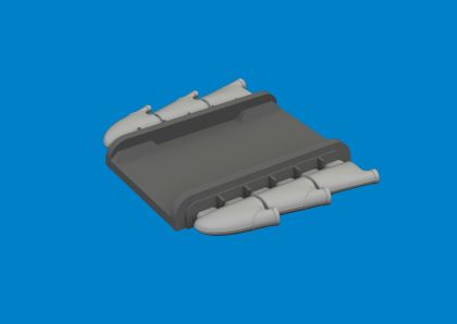 Spitfire Mk.I/II/V three-stacks exhaust rounded PRINT 1/72