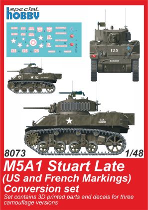 M5A1 Stuart Late (US Army) Conversion set 1/48 / for Tamiya kit