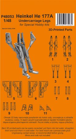 Heinkel He 177A Undercarriage Legs 1/48 / for SH kits