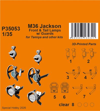 M36 Jackson Front Headlights w/ Guards / for Tamiya and other kits