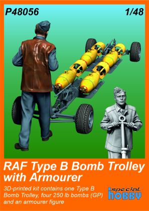 RAF Type B Bomb Trolley with Armourer 1/48