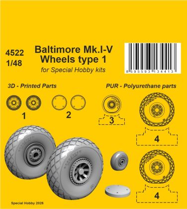Baltimore Mk.I-V Wheels 1/48 / for SH kits