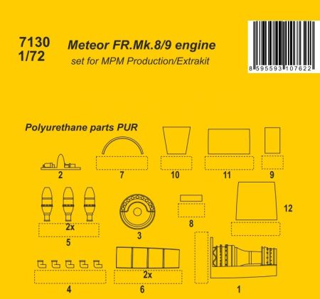 Gloster Meteor FR.Mk 8/9 engine set for MPM P 1/72