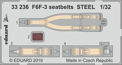 F6F-3 seatbelts STEEL 1/32
