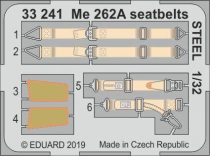 Me 262A seatbelts STEEL 1/32
