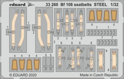 Bf 108 seatbelts STEEL 1/32