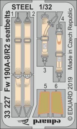 Fw 190A-8/R2 seatbelts STEEL 1/32