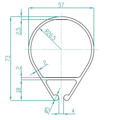 Stěžňový profil 73x57 mm, délka 6 m
