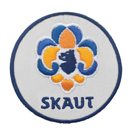 Nášivka SKAUT logo kulatá bílá
