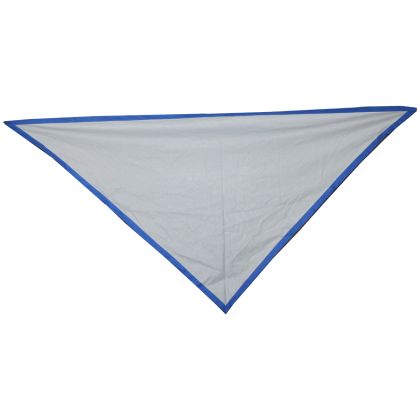 Šátek šedý lemovaný modře