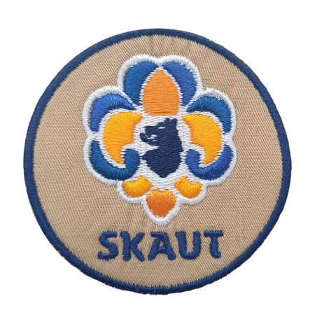 Nášivka SKAUT logo kulatá písková
