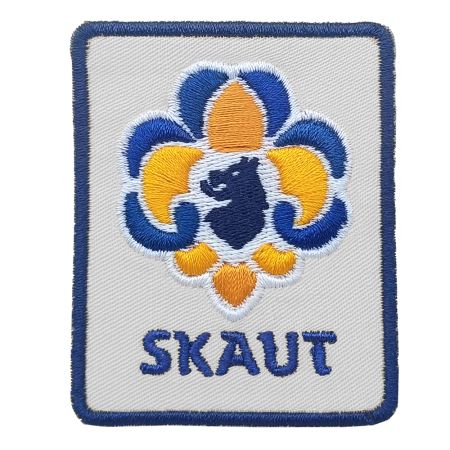 Nášivka SKAUT logo hranatá bílá