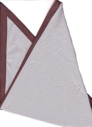 Šátek šedý lemovaný hnědě