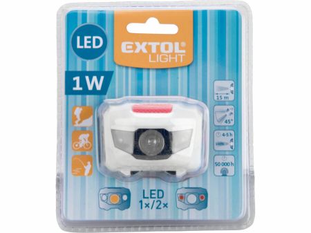 Extol čelovka LED 40lm 1W+ 2 červené LED