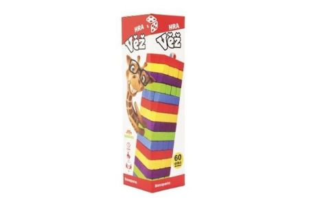 Dřevěná věž barevná - jenga