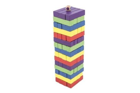 Dřevěná věž barevná - jenga
