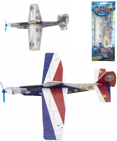 Letadlo házecí skládací pěna 24cm mix barev