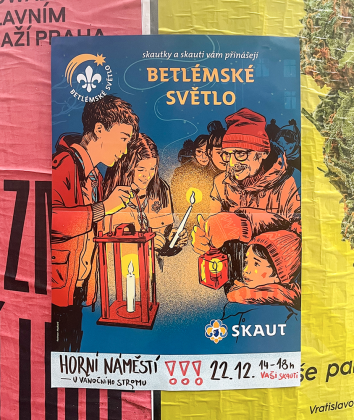 Plakát Betlémské světlo A3 kreslený