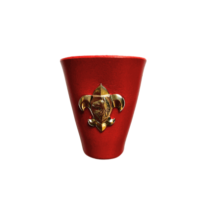 Turbánek kožený kovová lilie červený