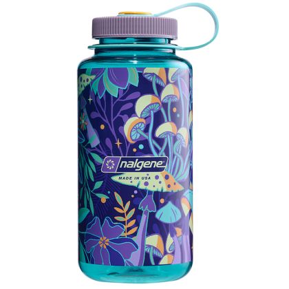 Nalgene Wide Mouth Sustain 1000 ml Blue/Botanical Mushrooms