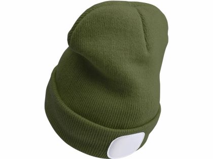 Extol čepice s čelovkou 4x45lm USB nabíjení tm. zelená