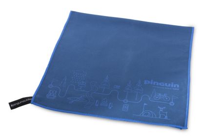 Pinguin Micro towel Map L blue