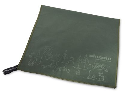 Pinguin Micro towel Map L grey