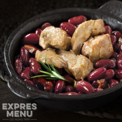 Expres menu Vepřové maso s fazolemi a lečem 