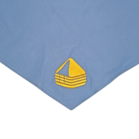 Šátek rozlišovací světle modrý s výšivkou