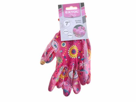 Extol Rukavice zahradní polyesterové, polomáčené v nitrilu