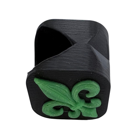 Turbánek 3D hranatý, lilie zelená