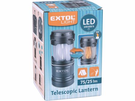 Extol lucerna teleskopická 75lm/plamen