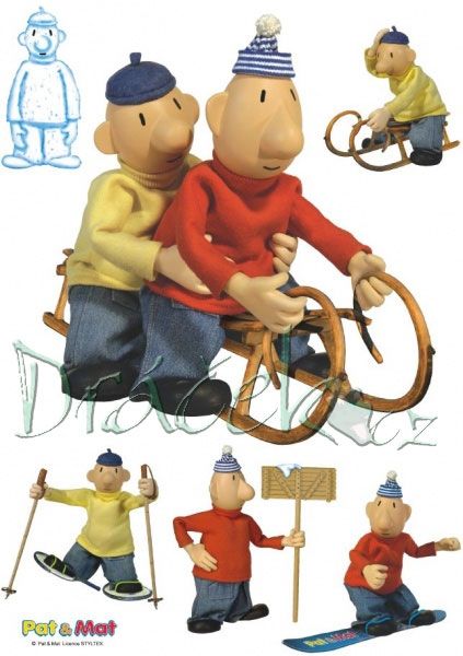 Dekorativní nálepky Pat a Mat v zimě