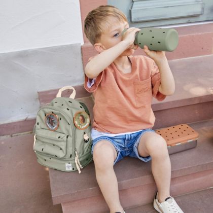 Dětská lahev Lässig Bottle Stainless Steel Happy Prints light olive