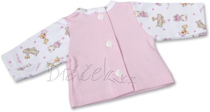 Triko růžové s kočkou 48-52 cm