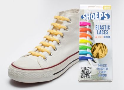 Shoeps silikonové tkaničky 14 ks - YELLOW SUNNY