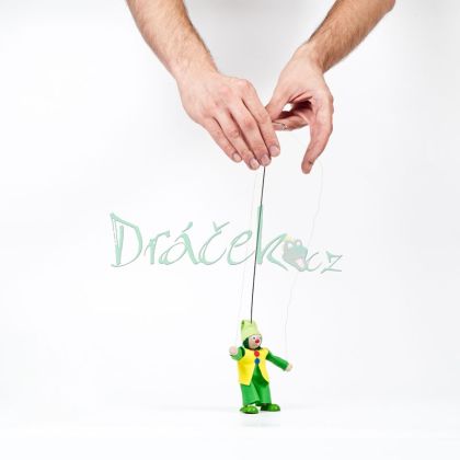 Loutka - vodník Čvachtal s vodícímí šňůrkami